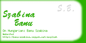 szabina banu business card